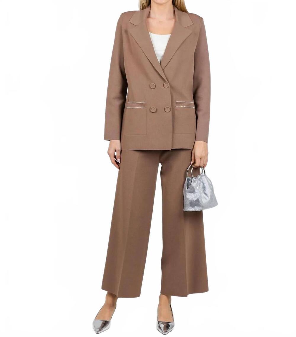 NEW D.EXTERIOR beaded trim blazer in mocha